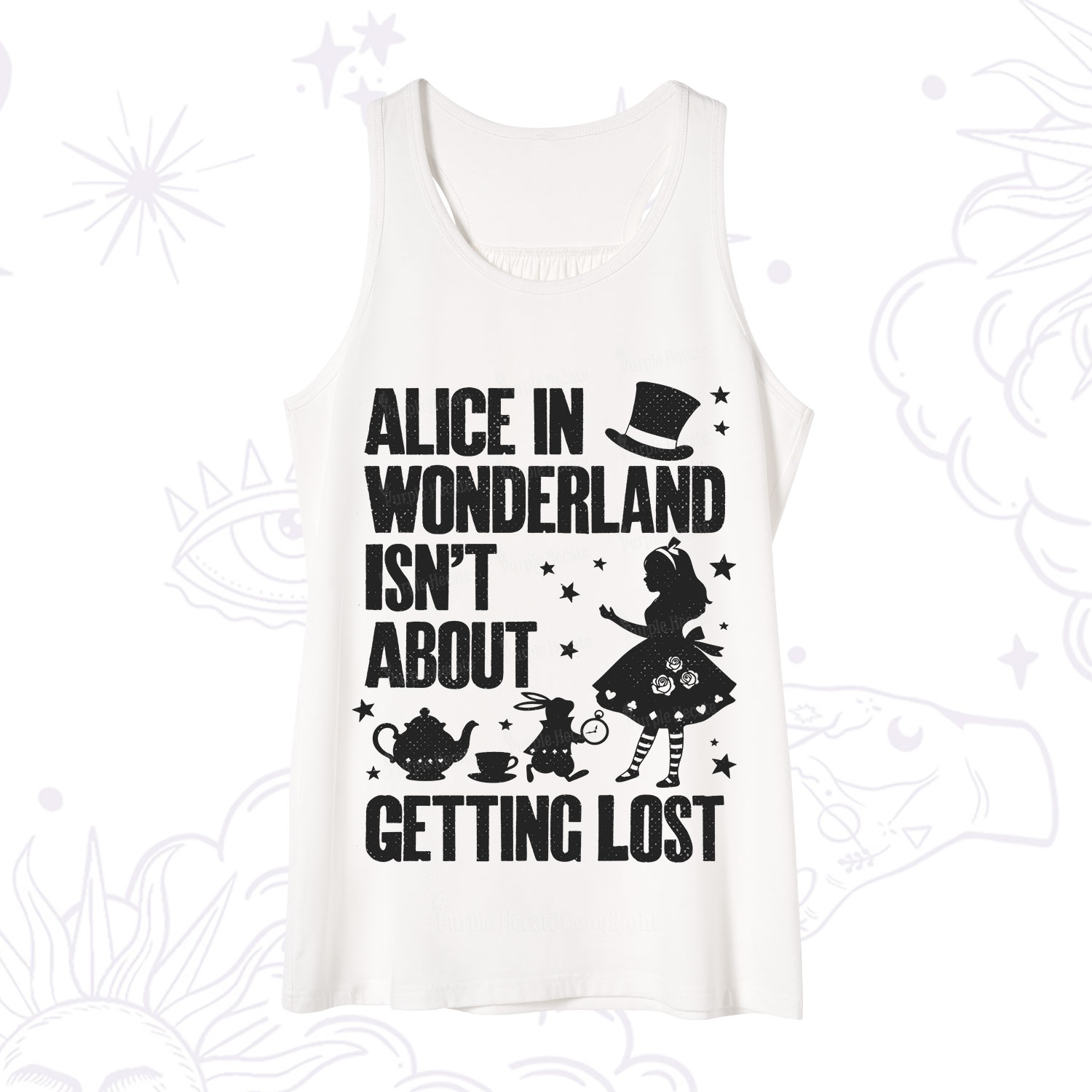 Purplehecate Alice Style Wonderland Girl Quote Tank