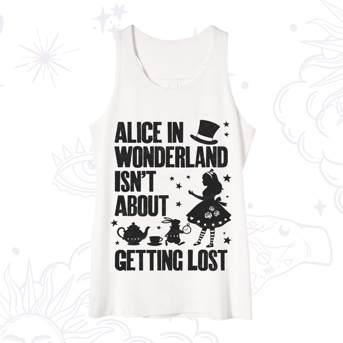 Purplehecate Alice Style Wonderland Girl Quote Tank