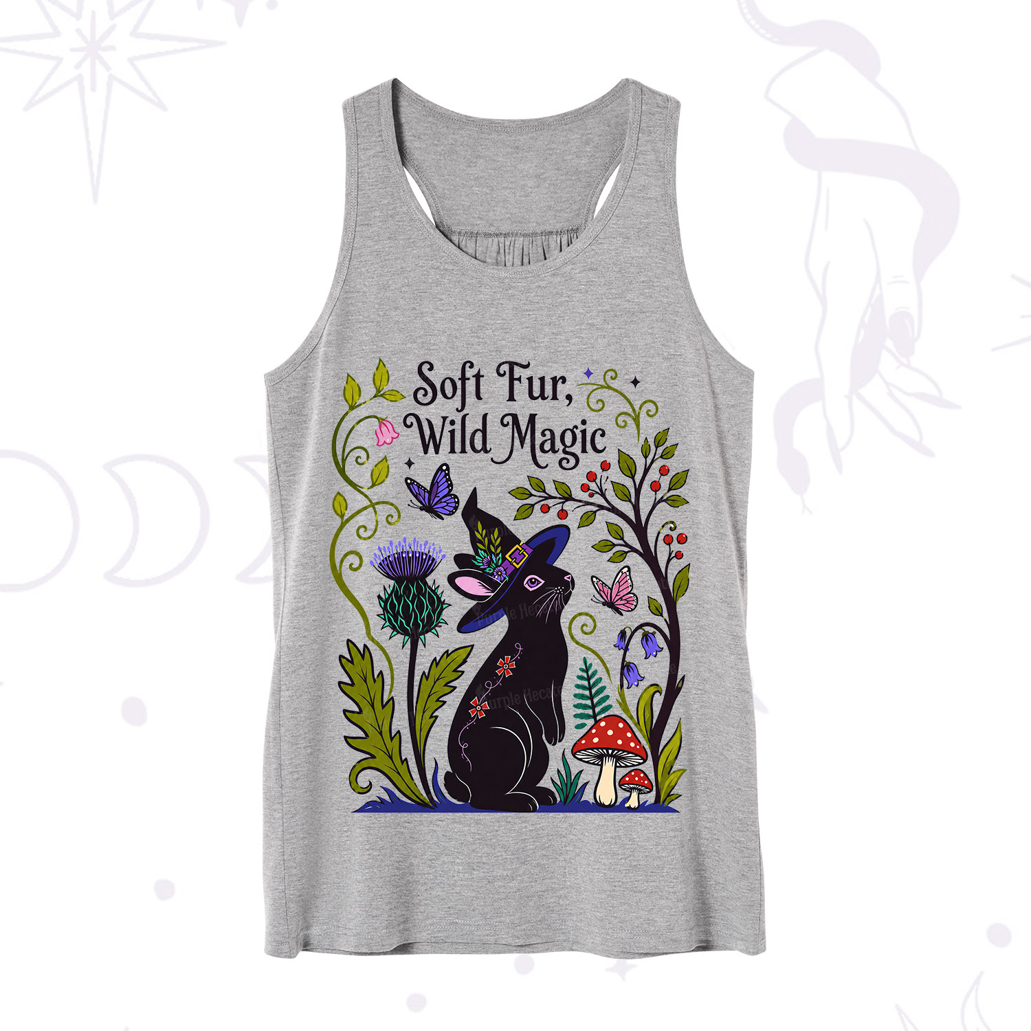 Purplehecate Soft Fur Wild Magic Black Bunny Tank