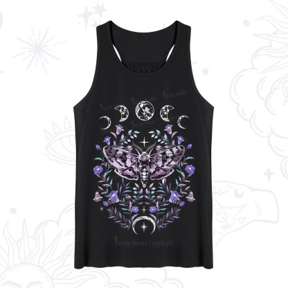 Purplehecate Gothic Mysterious Moth with Moon Tank