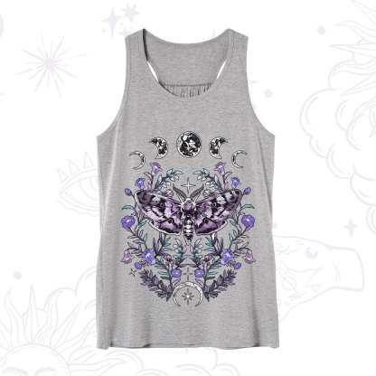 Purplehecate Gothic Mysterious Moth with Moon Tank