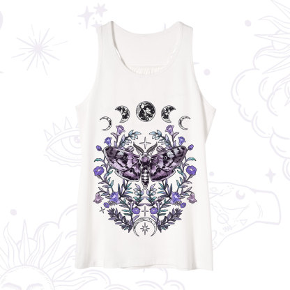 Purplehecate Gothic Mysterious Moth with Moon Tank