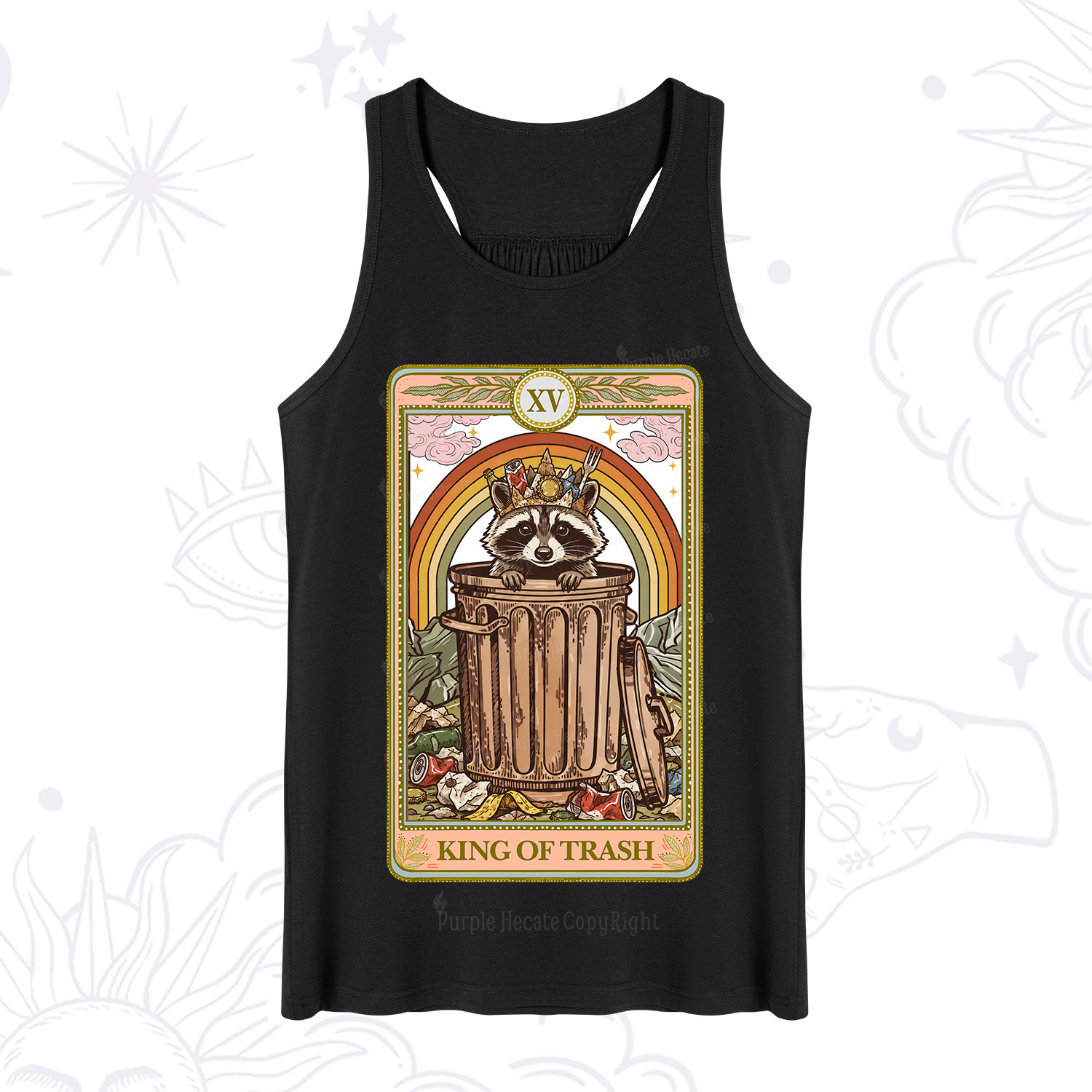 Purplehecate The King of Trash Raccoon Tarot Tank