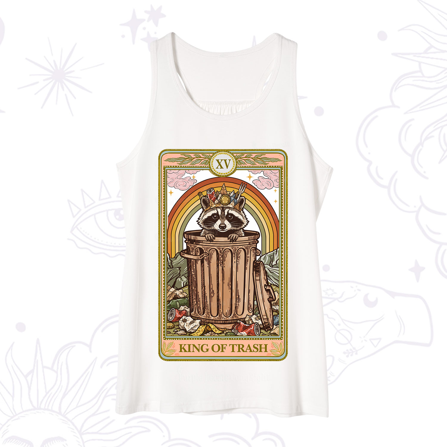 Purplehecate The King of Trash Raccoon Tarot Tank
