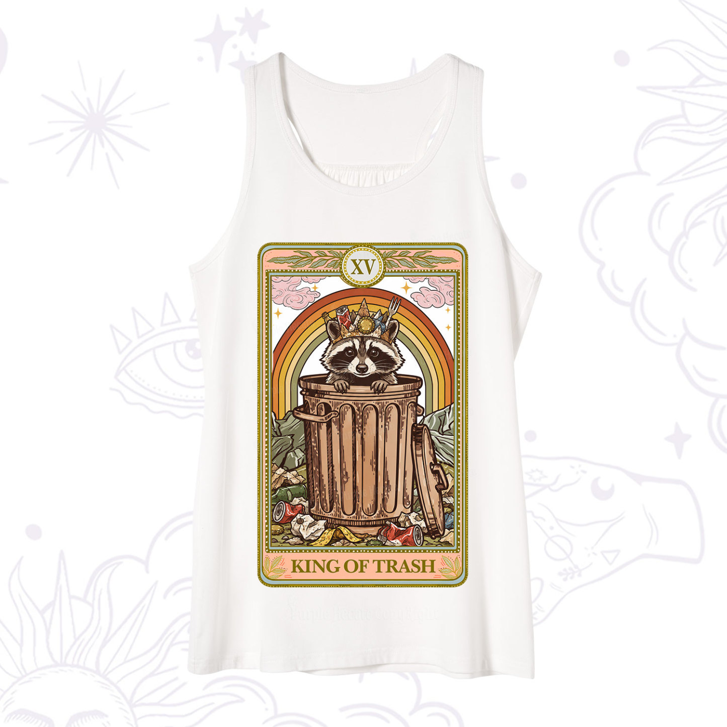 Purplehecate The King of Trash Raccoon Tarot Tank