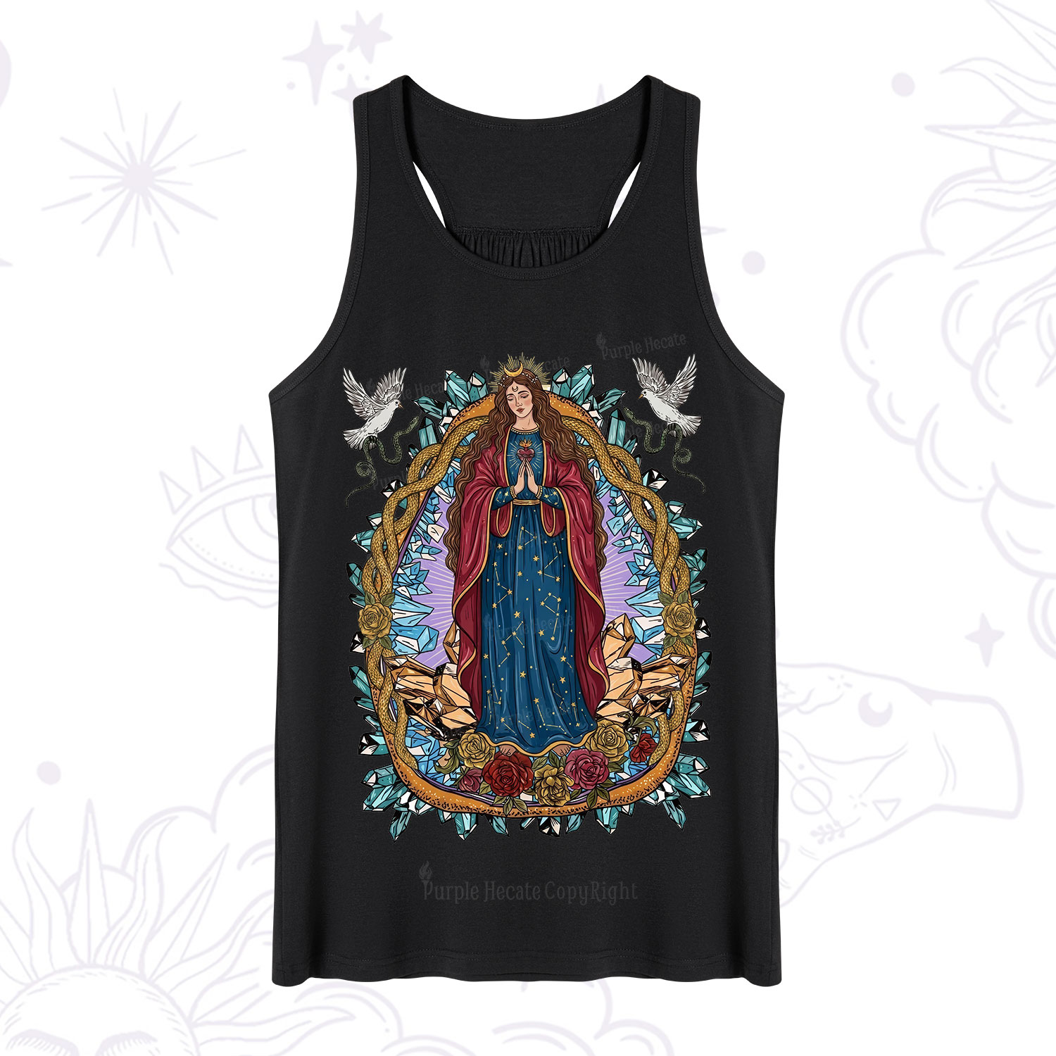 Purplehecate Crystal Rose Madonna Tank