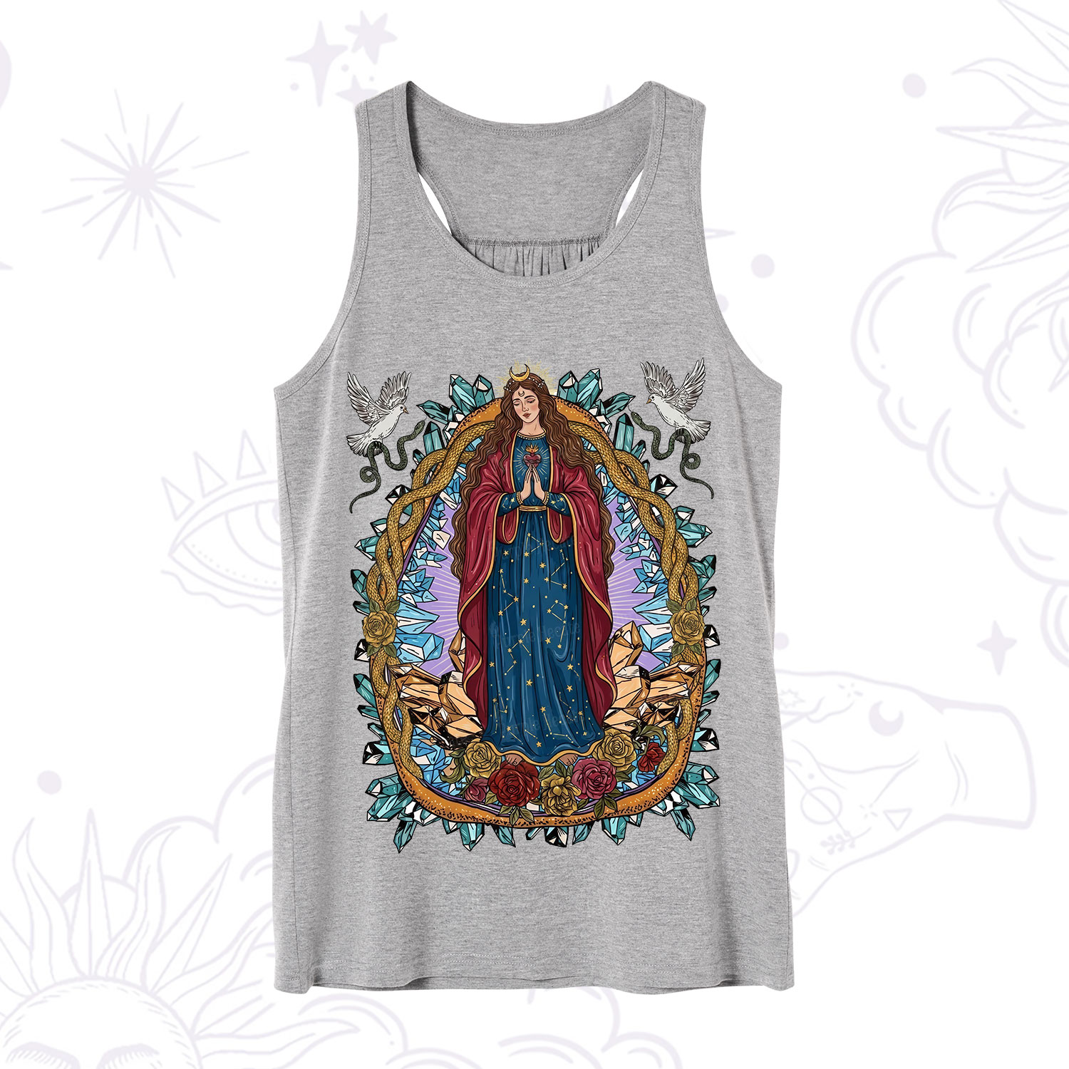 Purplehecate Crystal Rose Madonna Tank