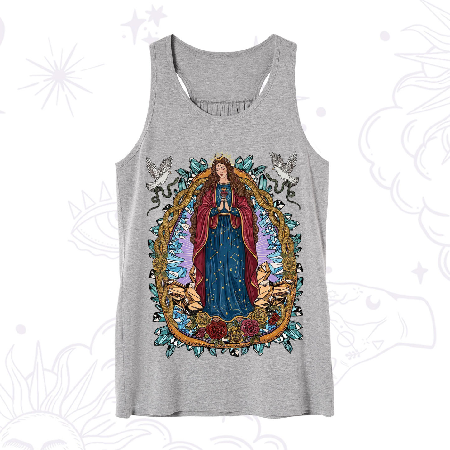 Purplehecate Crystal Rose Madonna Tank