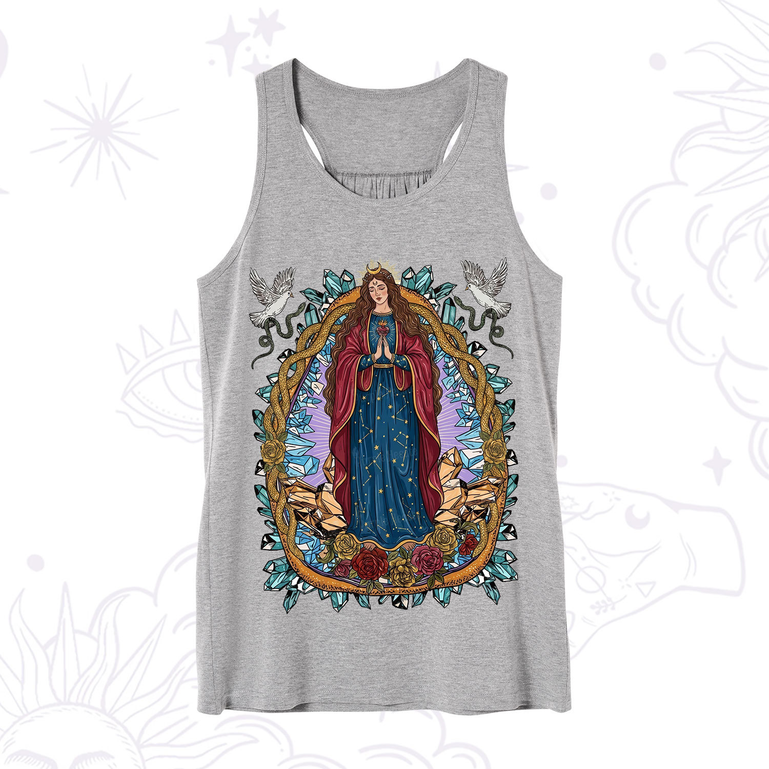 Purplehecate Crystal Rose Madonna Tank