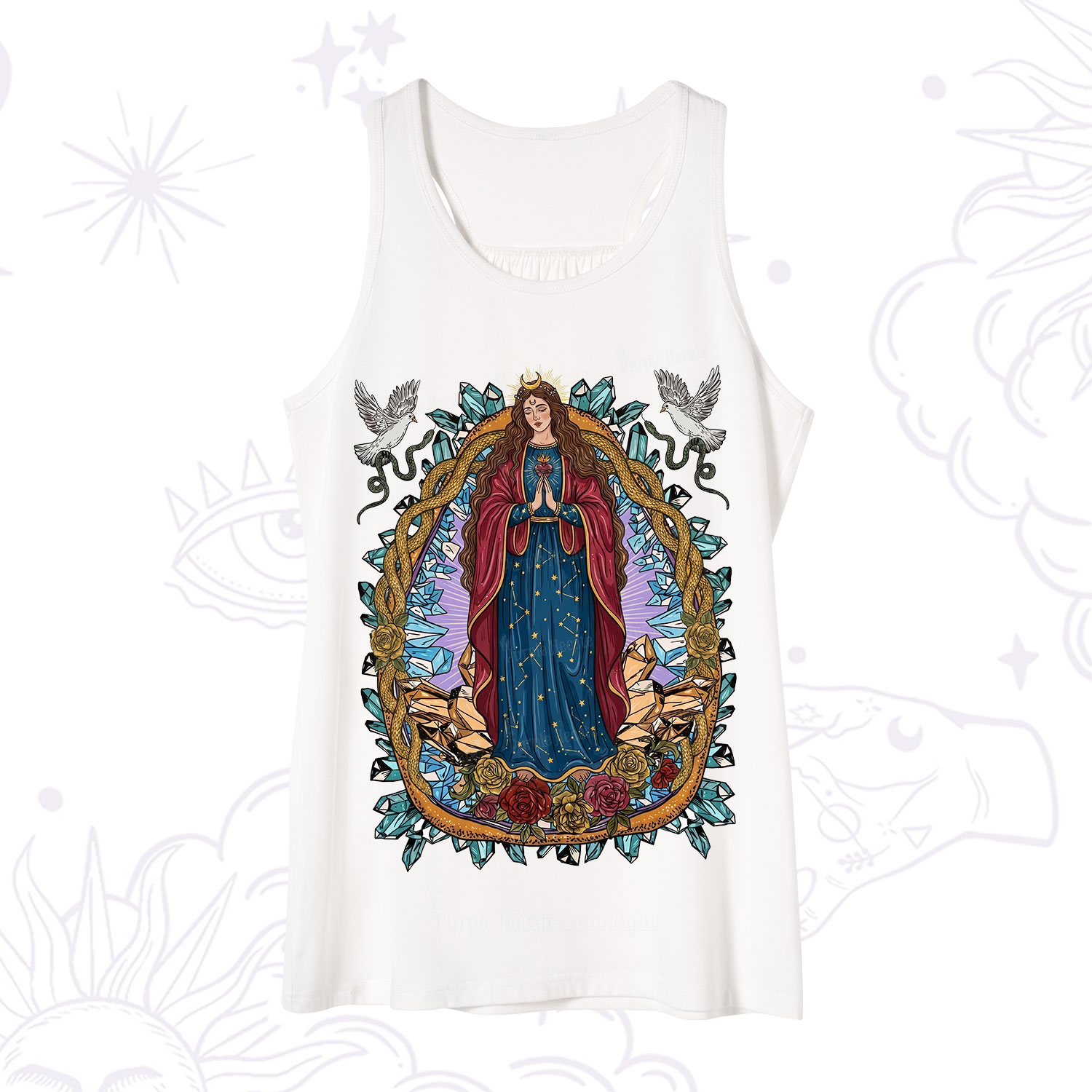 Purplehecate Crystal Rose Madonna Tank