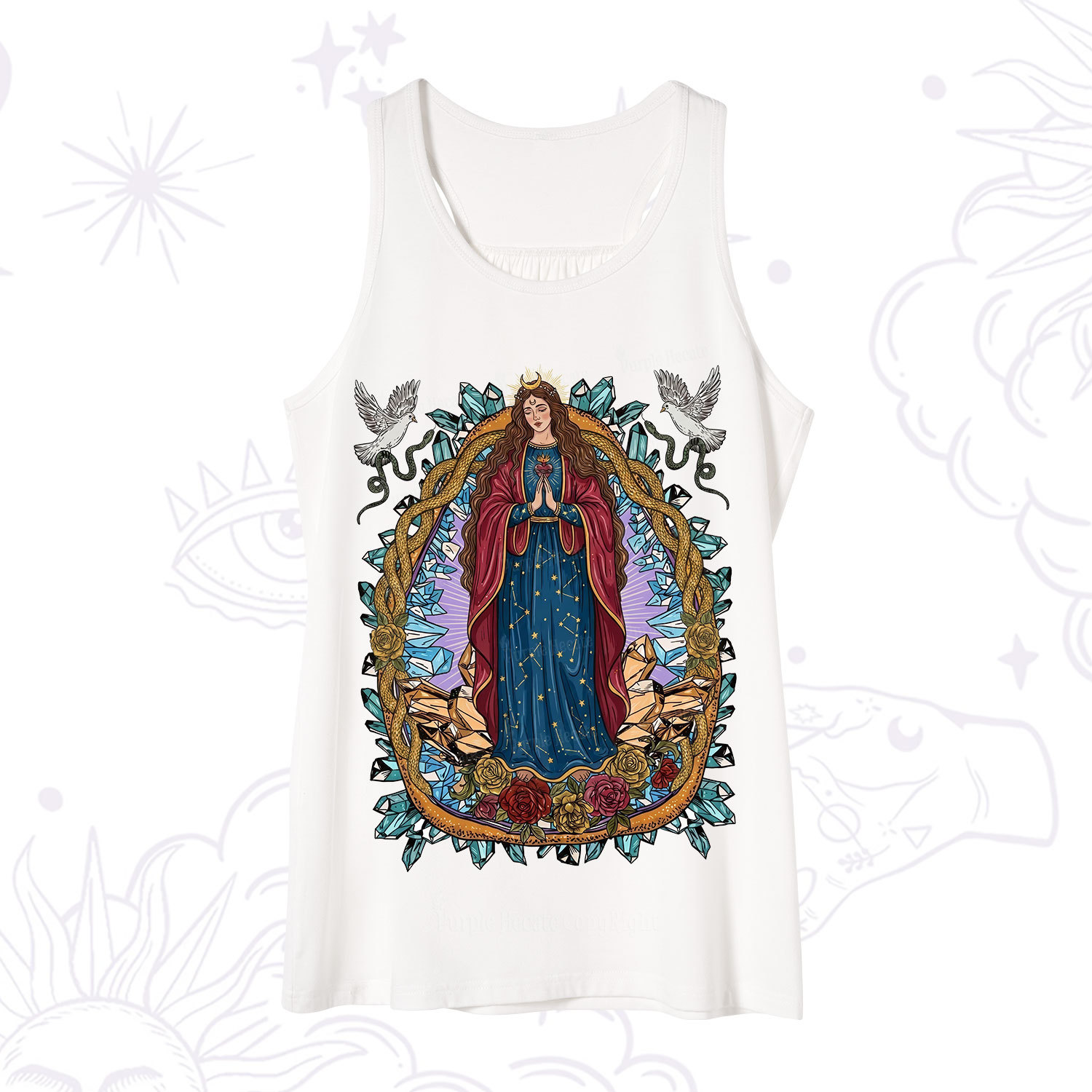 Purplehecate Crystal Rose Madonna Tank