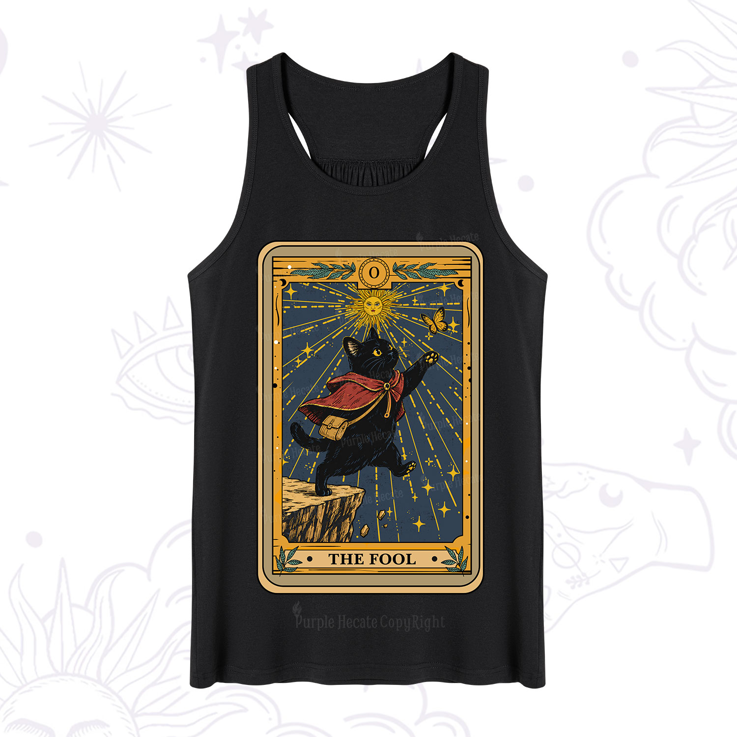 Purplehecate The Black Cat Fool Tarot Tank