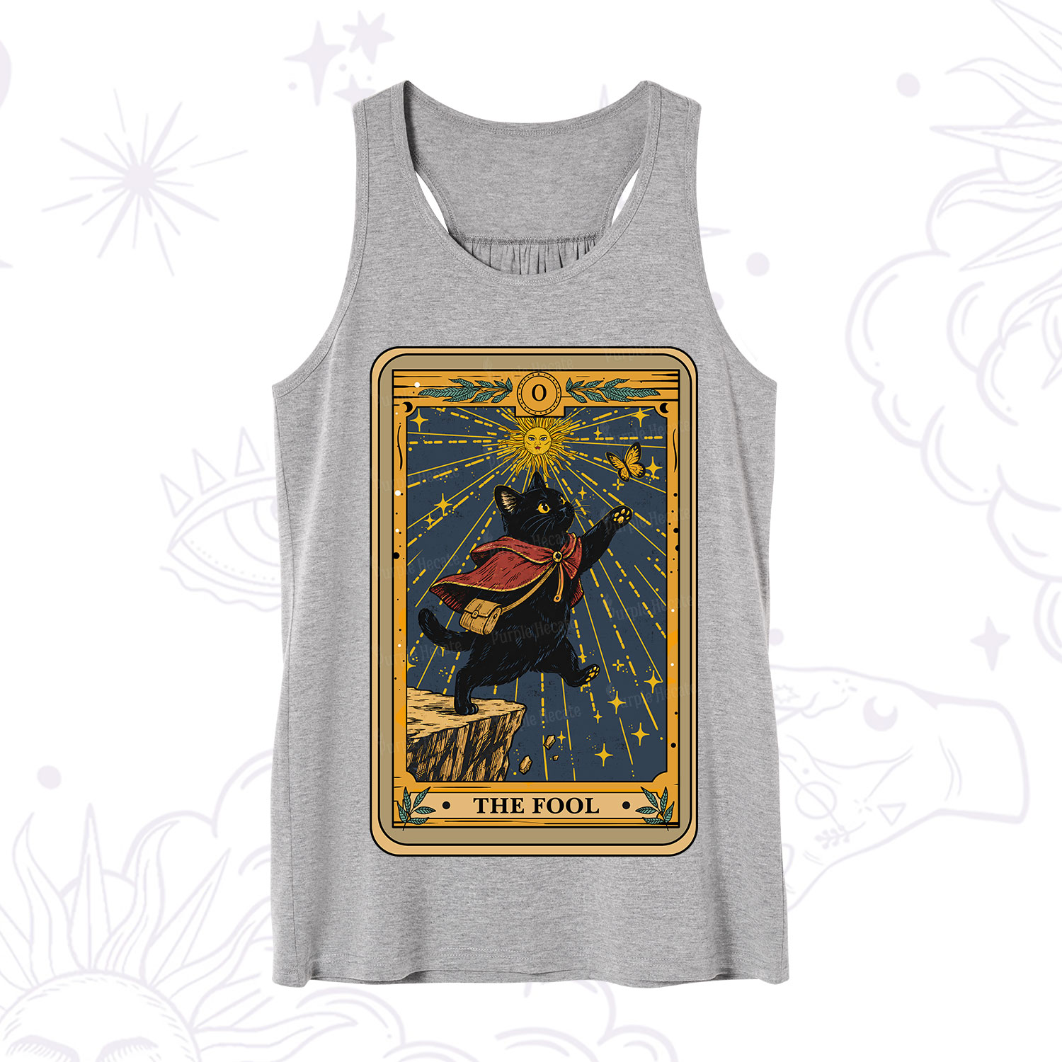 Purplehecate The Black Cat Fool Tarot Tank
