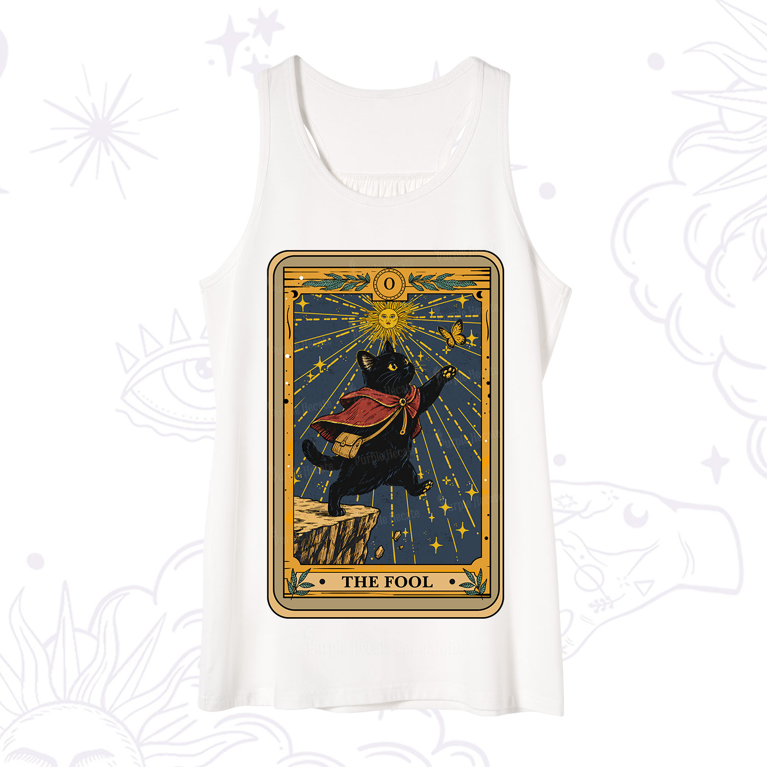 Purplehecate The Black Cat Fool Tarot Tank