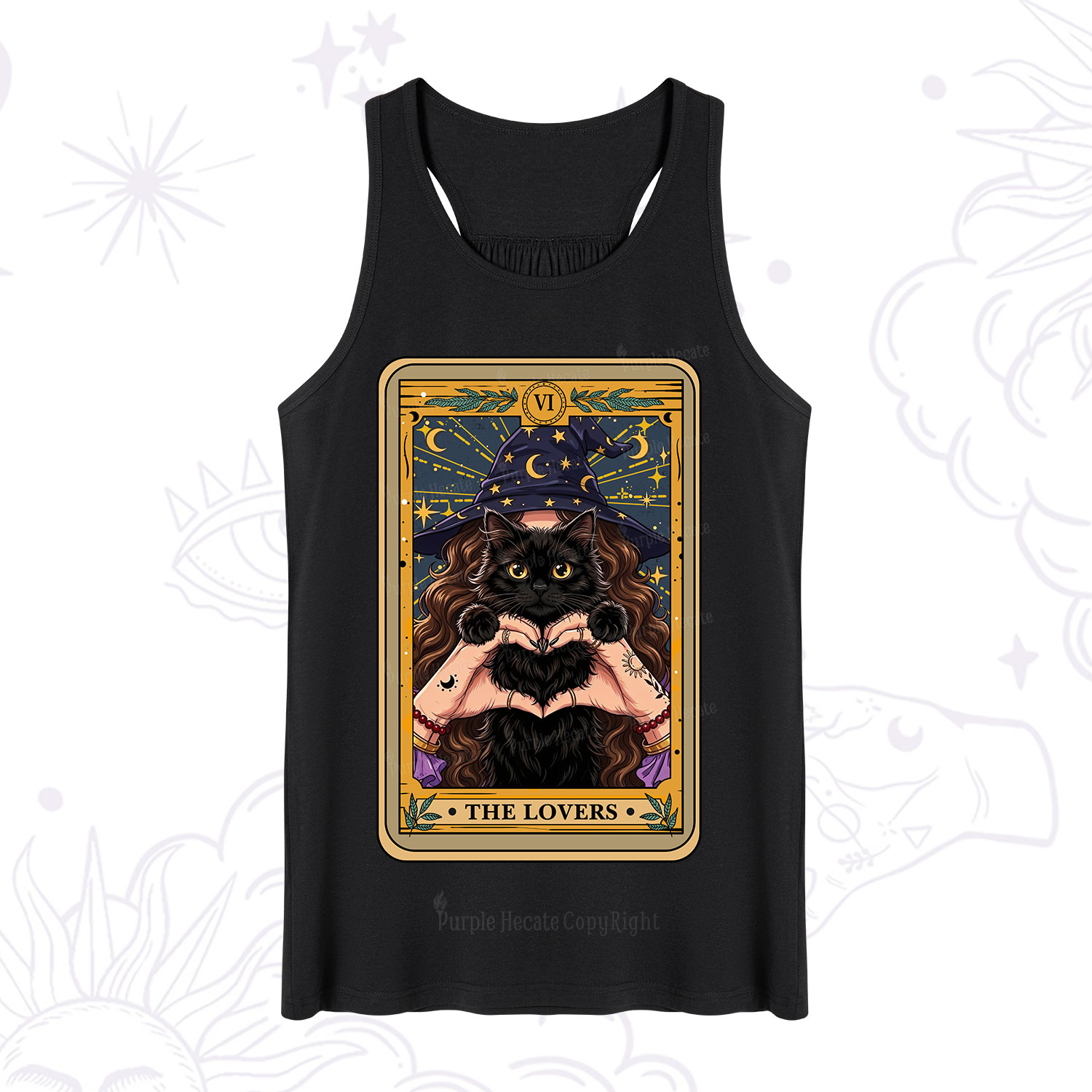 Purplehecate The Lover Tarot Witch Cat Tank