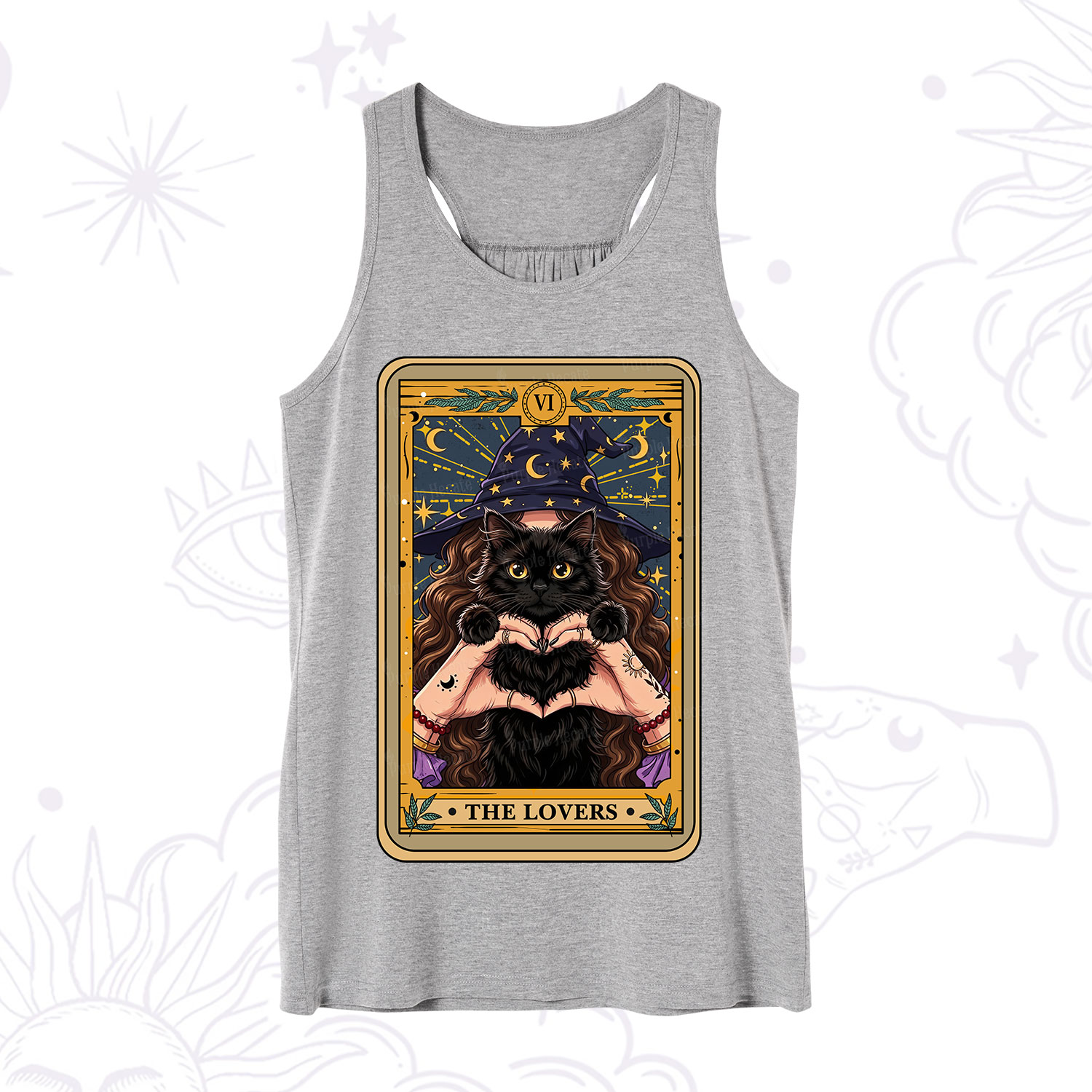 Purplehecate The Lover Tarot Witch Cat Tank
