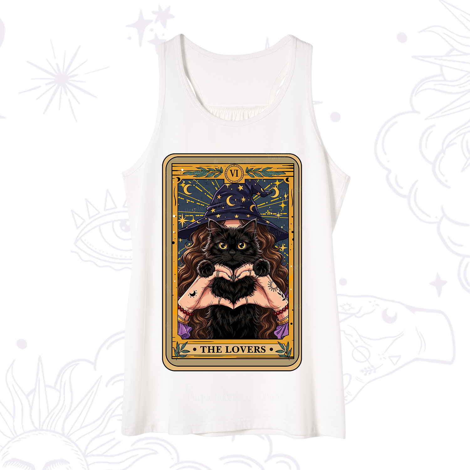 Purplehecate The Lover Tarot Witch Cat Tank