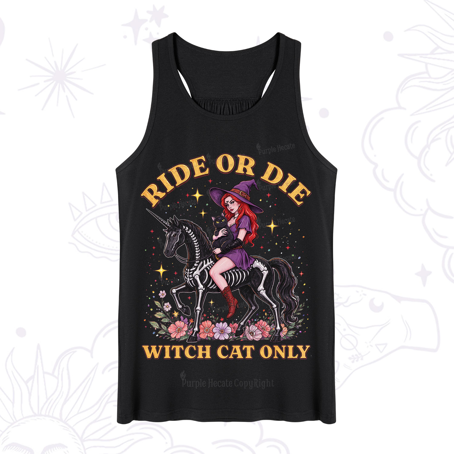 Purplehecate Ride Or Die Witch Cat Only Tank