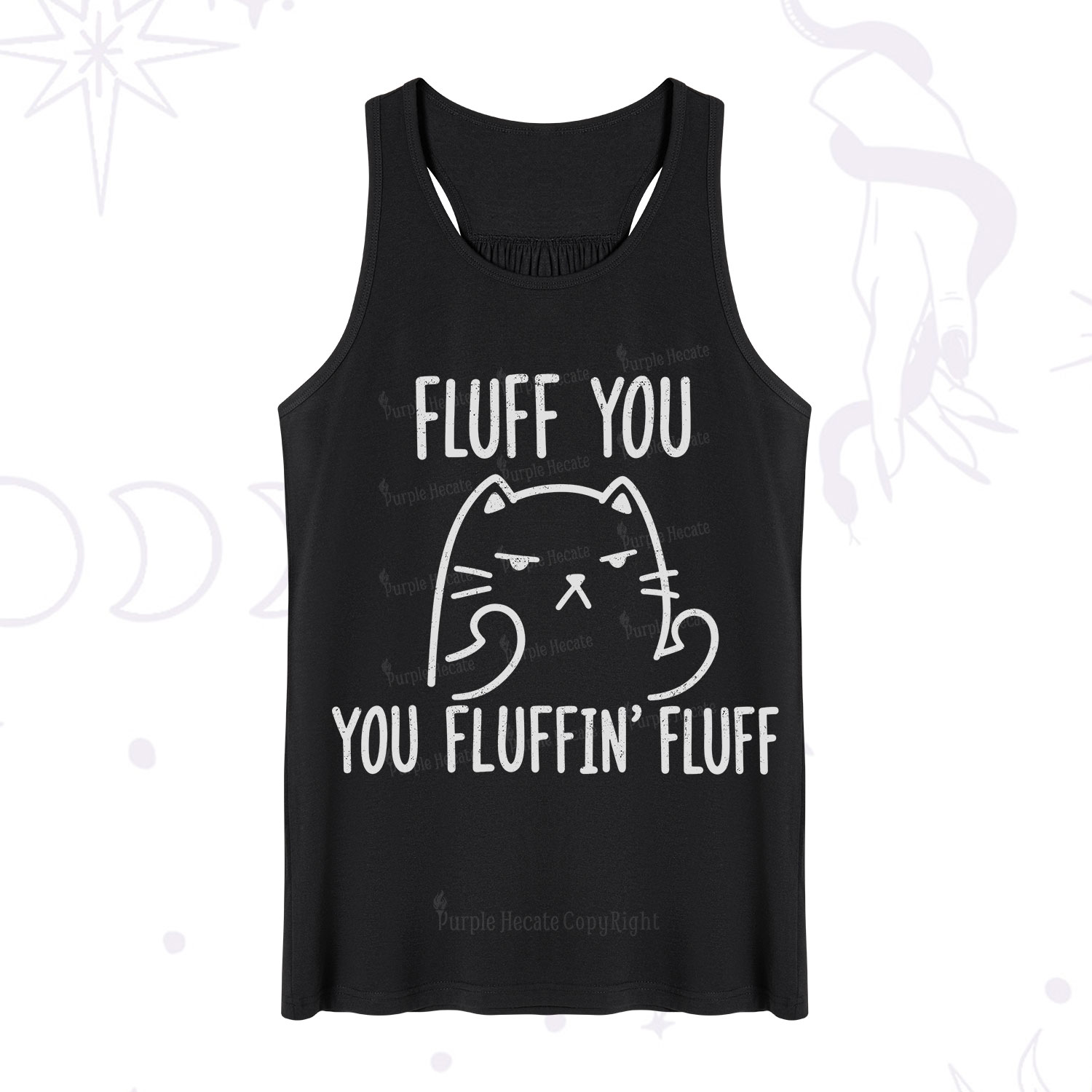 Purplehecate Fluff You You Fluffin Fluff Funny Cat Tank