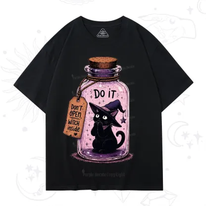Purplehecate Witchy Cat in a Bottle T-Shirt