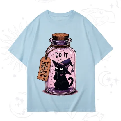Purplehecate Witchy Cat in a Bottle T-Shirt