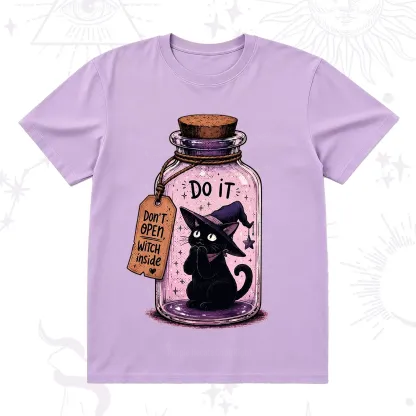 Purplehecate Witchy Cat in a Bottle T-Shirt