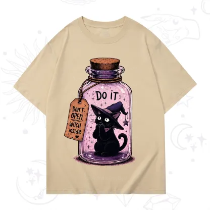 Purplehecate Witchy Cat in a Bottle T-Shirt
