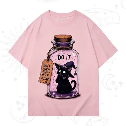 Purplehecate Witchy Cat in a Bottle T-Shirt