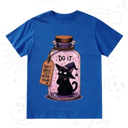 Purplehecate Witchy Cat in a Bottle T-Shirt