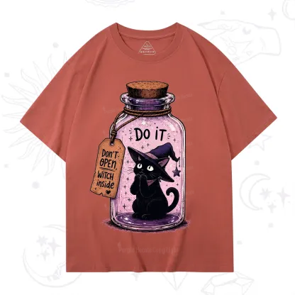 Purplehecate Witchy Cat in a Bottle T-Shirt