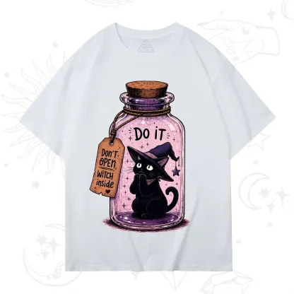 Purplehecate Witchy Cat in a Bottle T-Shirt