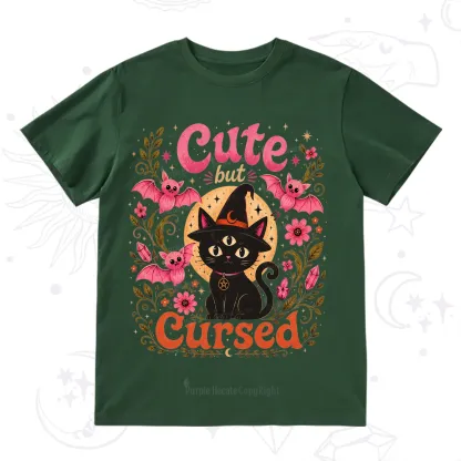 Purplehecate Cute but Cursed Black Cat T-Shirt
