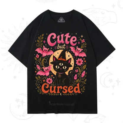 Purplehecate Cute but Cursed Black Cat T-Shirt