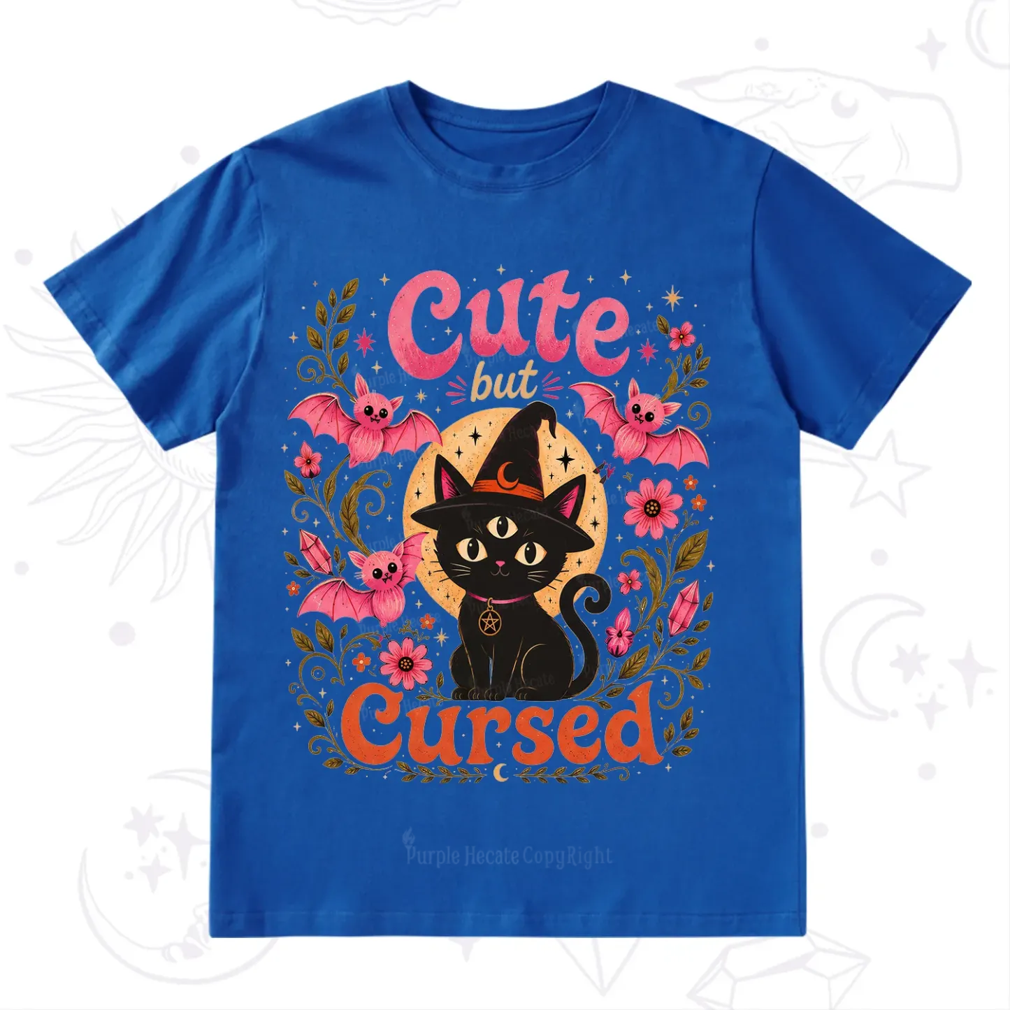 Purplehecate Cute but Cursed Black Cat T-Shirt