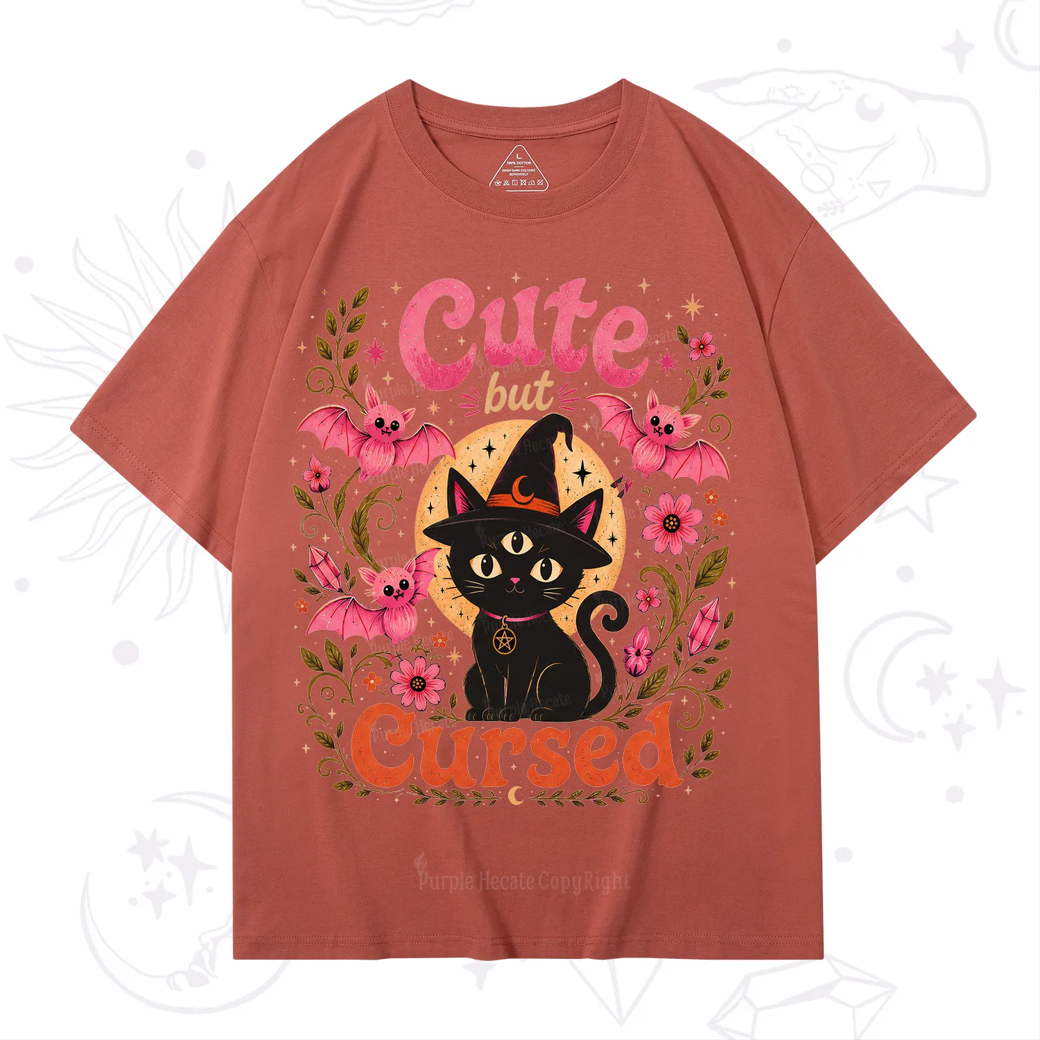 Purplehecate Cute but Cursed Black Cat T-Shirt