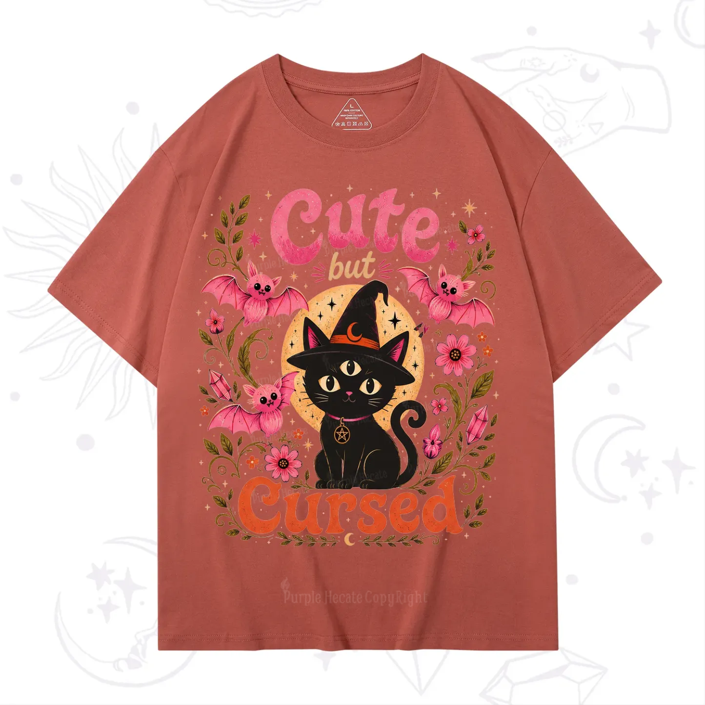 Purplehecate Cute but Cursed Black Cat T-Shirt