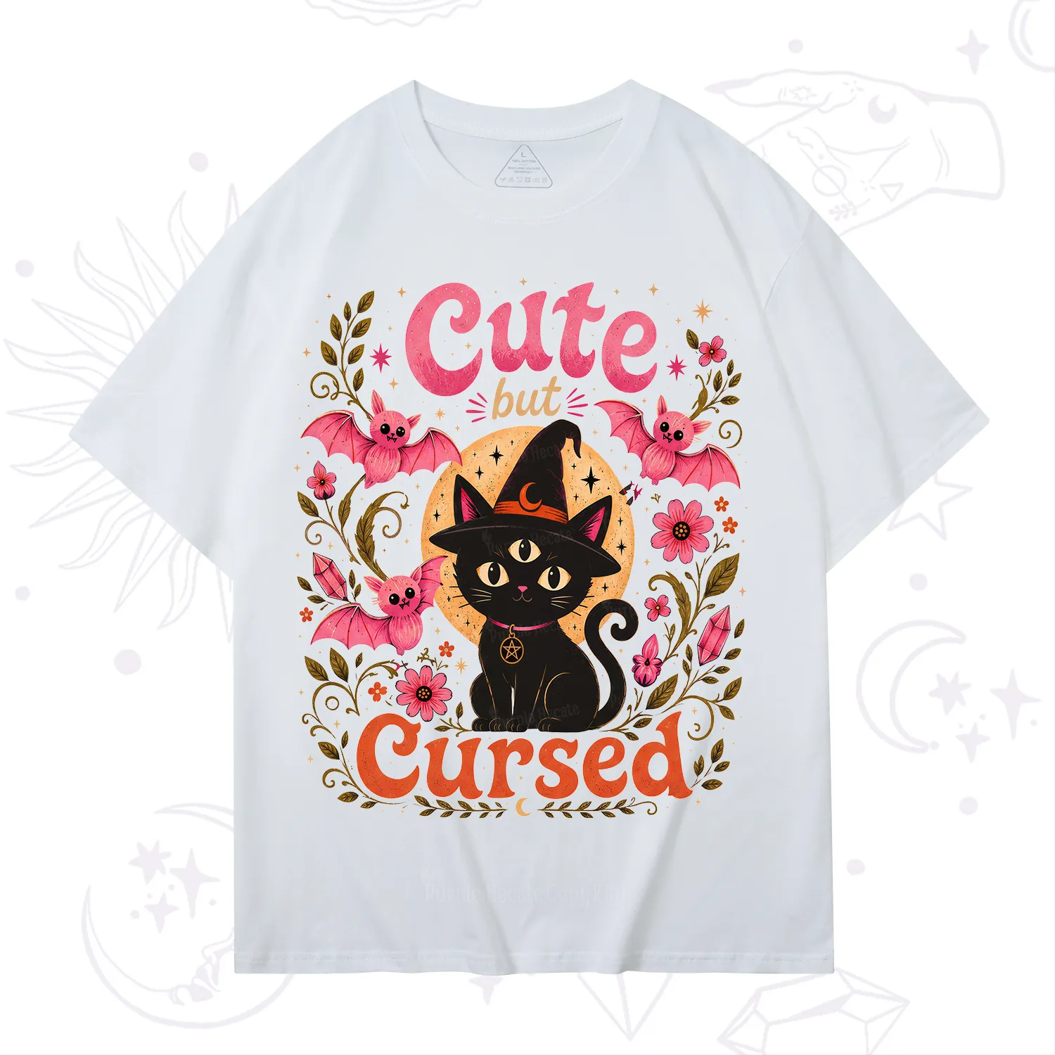 Purplehecate Cute but Cursed Black Cat T-Shirt