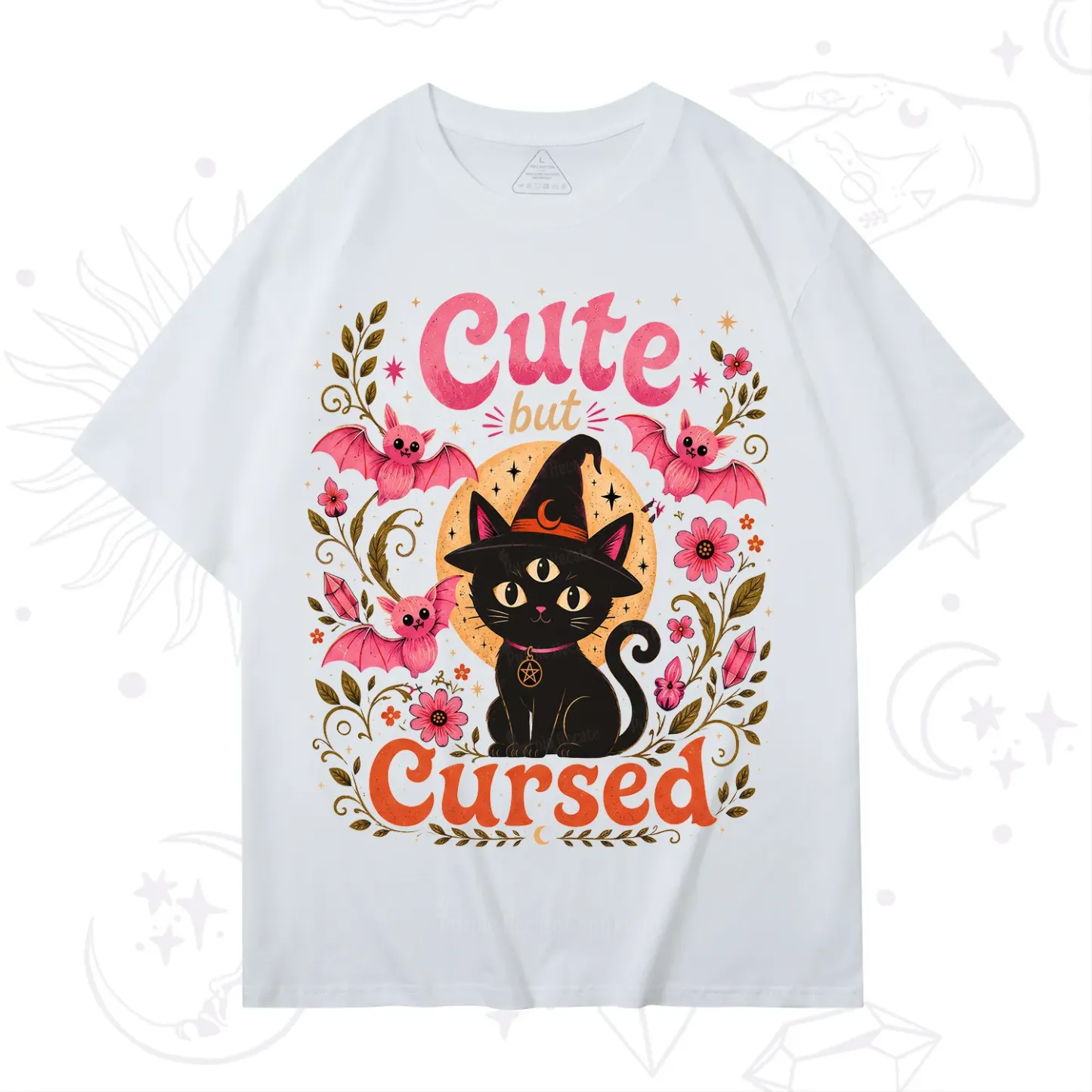 Purplehecate Cute but Cursed Black Cat T-Shirt