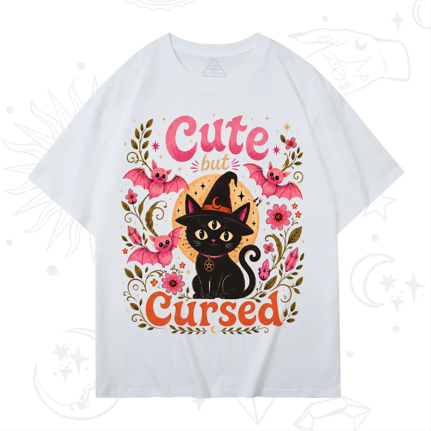 Purplehecate Cute but Cursed Black Cat T-Shirt