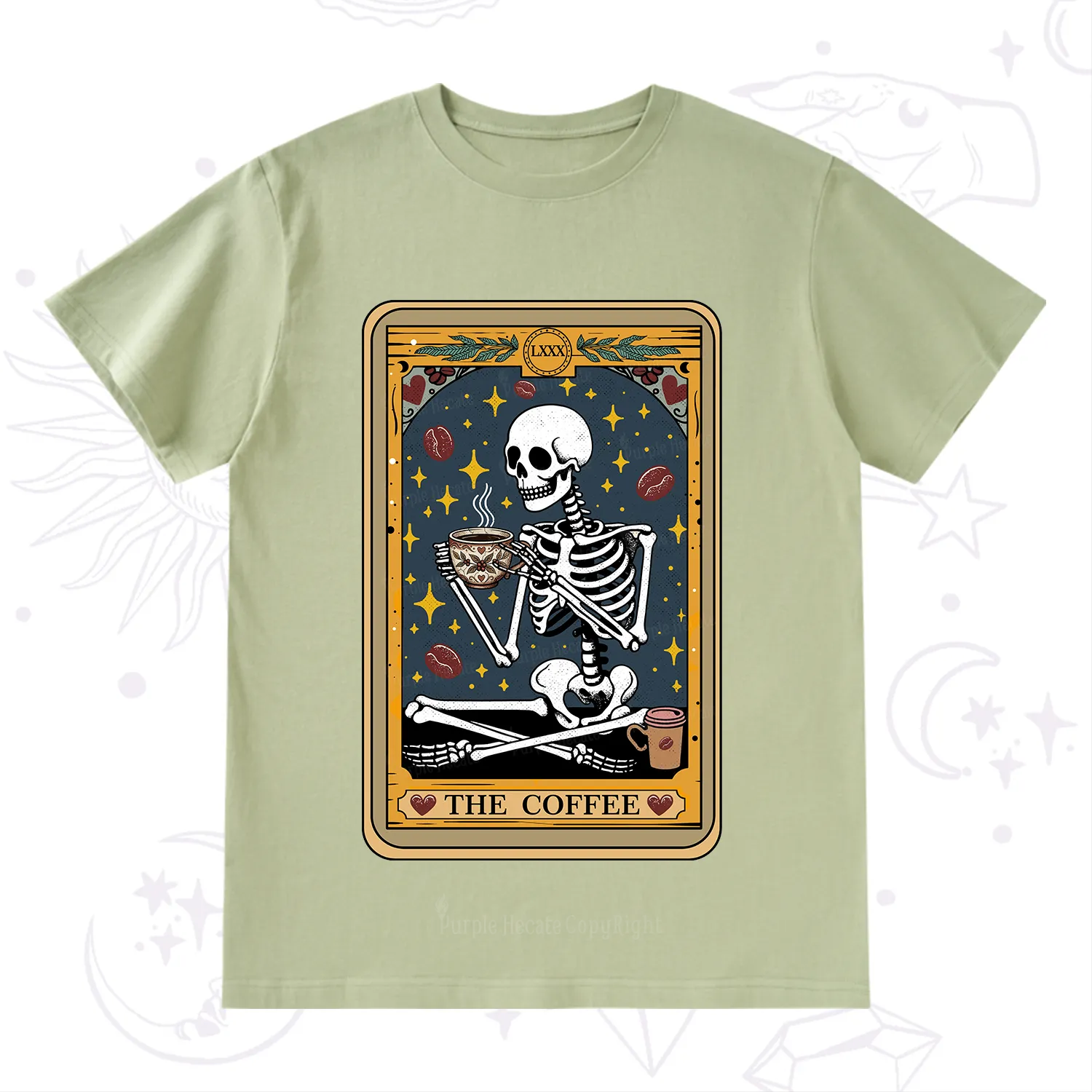 Purplehecate The Coffee Lover Tarot Card T-Shirt
