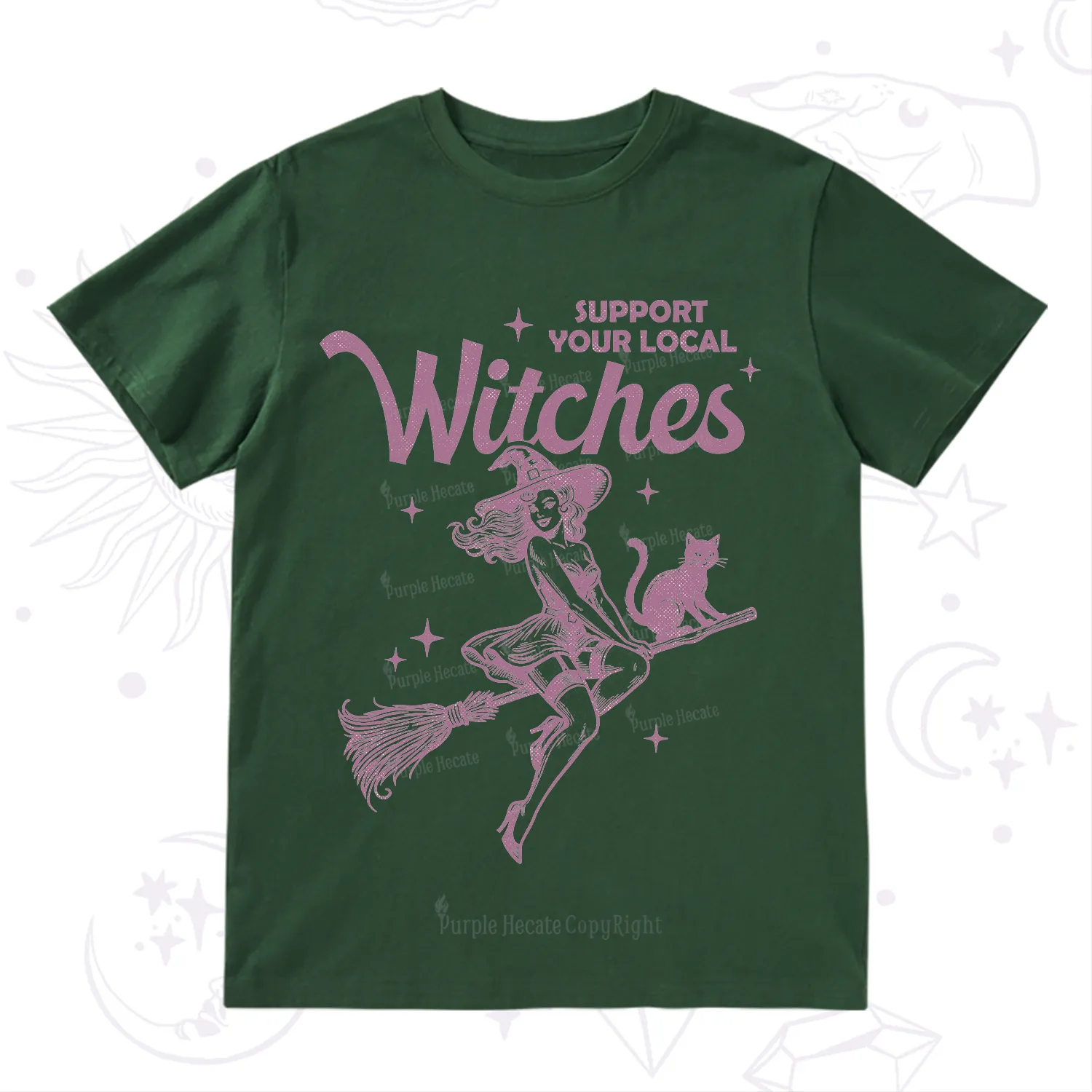 Purplehecate Support Your Local Witches Funny Witch T-Shirt