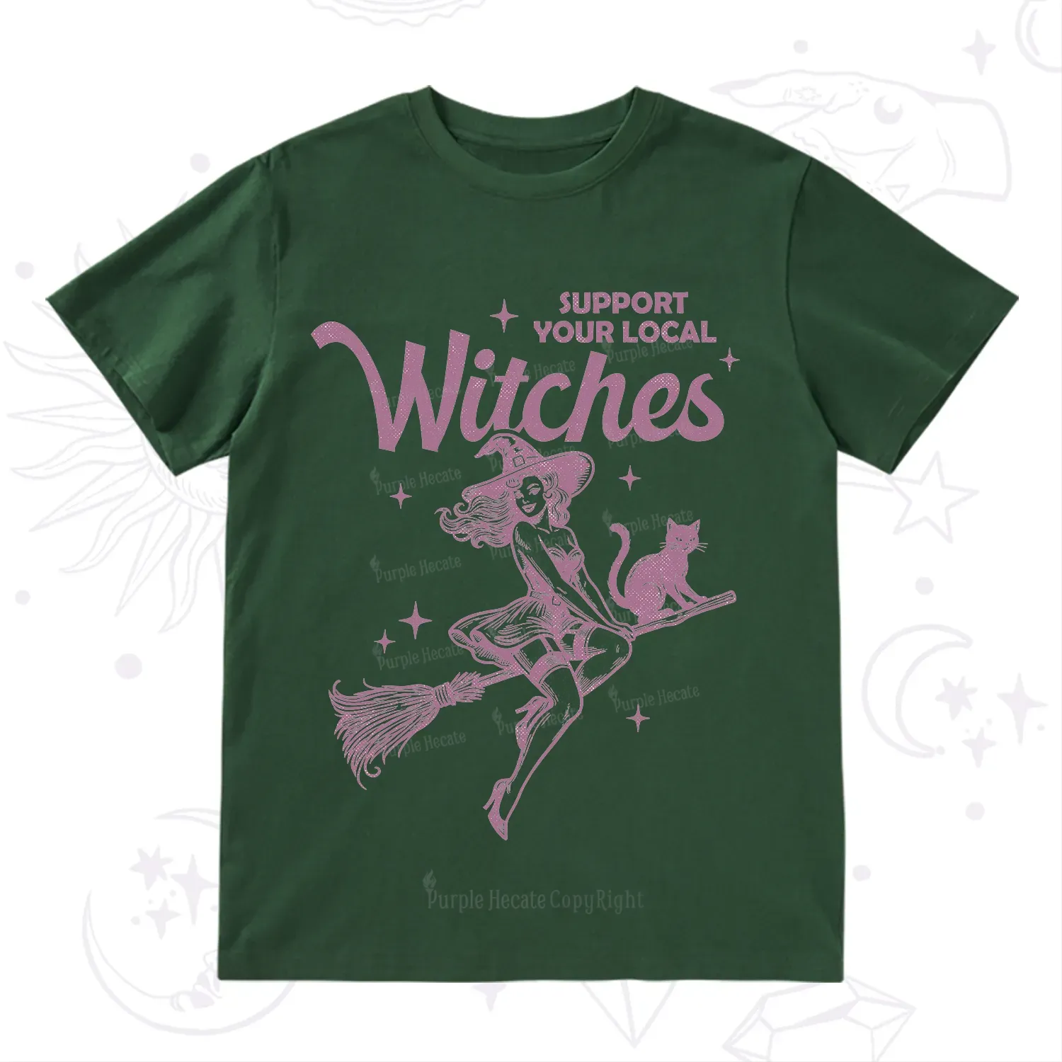 Purplehecate Support Your Local Witches Funny Witch T-Shirt