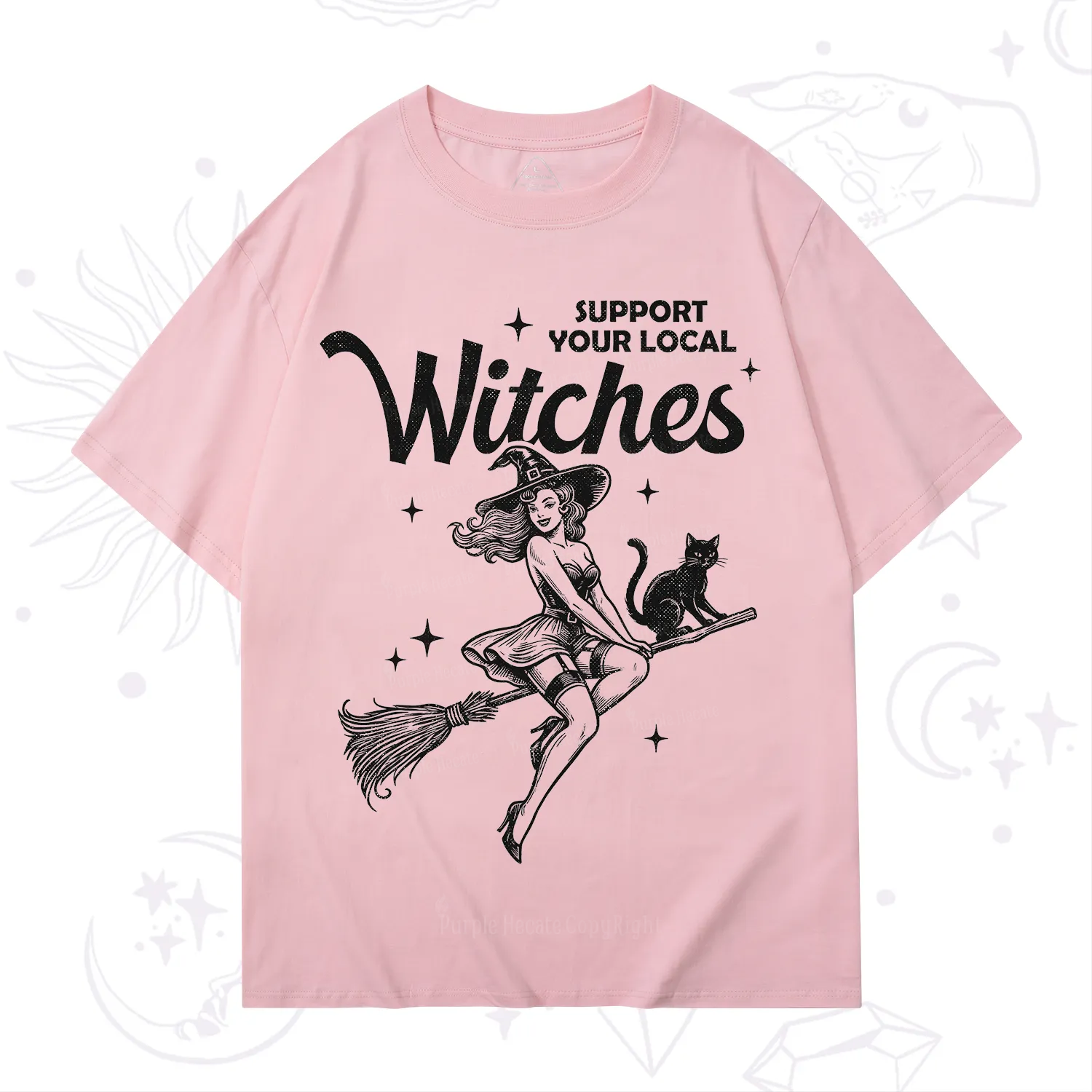 Purplehecate Support Your Local Witches Funny Witch T-Shirt