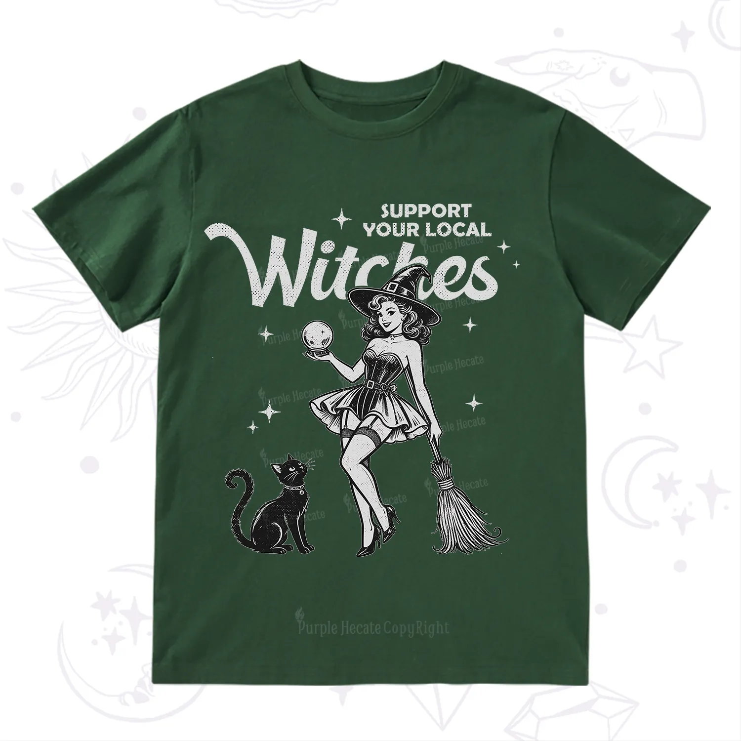 Purplehecate Support Your Local Witches T-Shirt