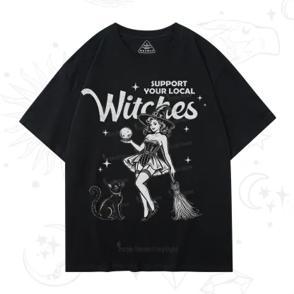 Purplehecate Support Your Local Witches T-Shirt