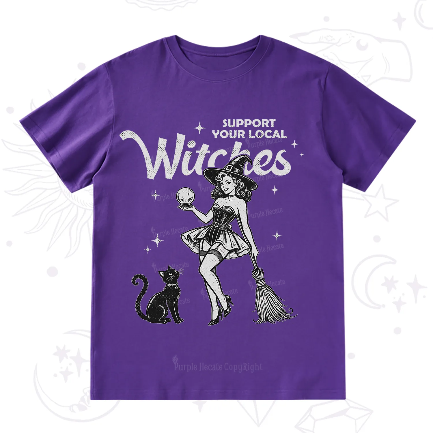 Purplehecate Support Your Local Witches T-Shirt
