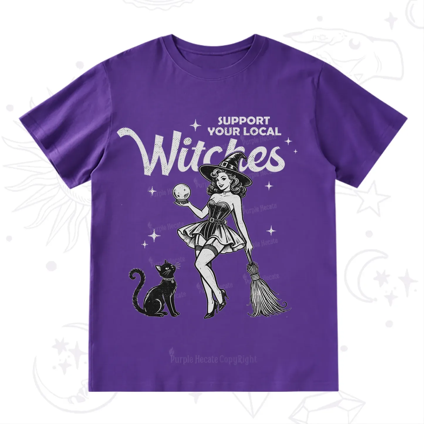 Purplehecate Support Your Local Witches T-Shirt