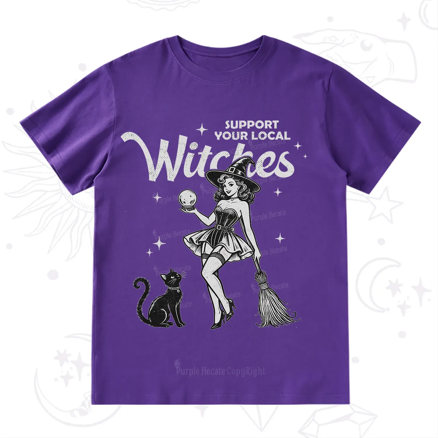 Purplehecate Support Your Local Witches T-Shirt