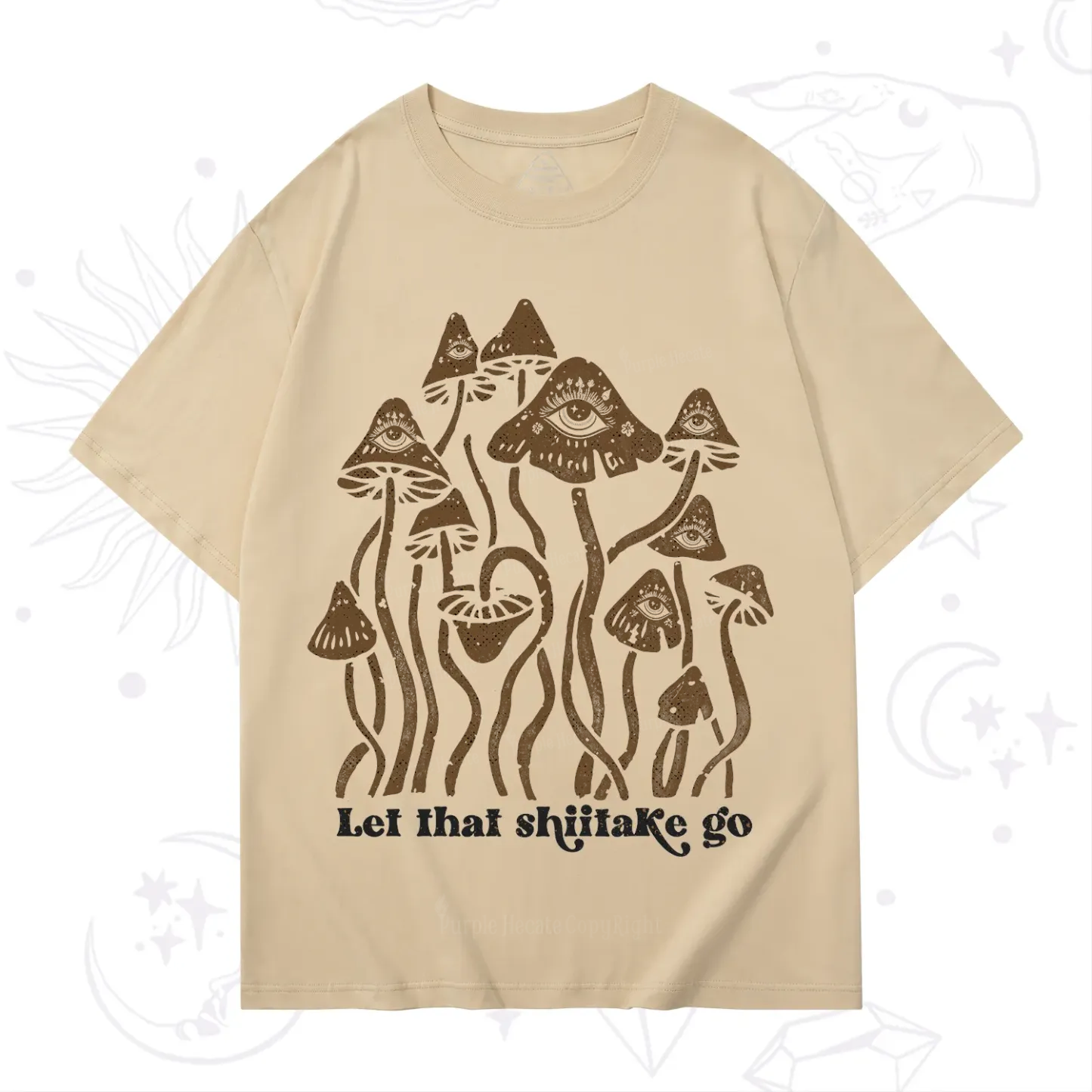 Purplehecate Let That Shiitake Go Funny Sarcastic Mushroom T-Shirt