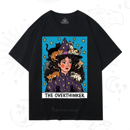Purplehecate The Overthinker Witch Cat Party T-Shirt
